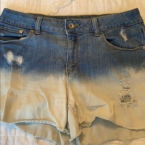 Ombré Blue Jean Shorts
